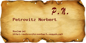 Petrovitz Norbert névjegykártya